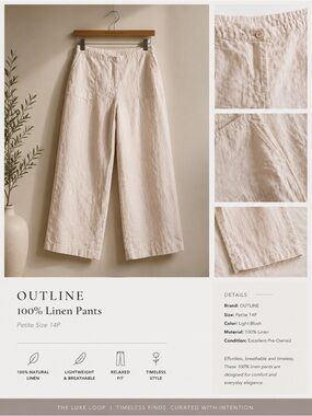Outline 100% Linen Wide-Leg Pants in Light Blush
